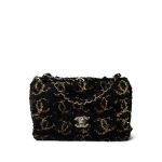 23B Black Multicolor Reversible Sequins Single Flap Bag