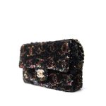 23B Black Multicolor Reversible Sequins Single Flap Bag - Image 7