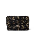 23B Black Multicolor Reversible Sequins Single Flap Bag - Image 4