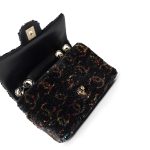 23B Black Multicolor Reversible Sequins Single Flap Bag - Image 6