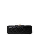 23K Shiny Black Aged Calfskin Quilted Nano Kelly Shopping Bag - Image 10