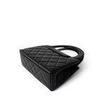 23K Shiny Black Aged Calfskin Quilted Nano Kelly Shopping Bag - Image 7