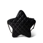 24C Black Lambskin Quilted Star Bag Light Gold Hardware - Image 3