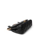 Black Aged Calfskin Quilted 2.55 Mini Reissue Hanger Flap Bag - Image 10