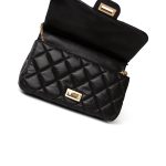 Black Aged Calfskin Quilted 2.55 Mini Reissue Hanger Flap Bag - Image 5