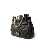 Black Aged Calfskin Quilted 2.55 Mini Reissue Hanger Flap Bag - Image 8