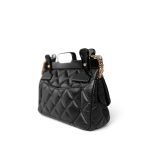 Black Aged Calfskin Quilted 2.55 Mini Reissue Hanger Flap Bag - Image 9