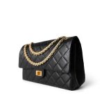 Black Aged Calfskin Quilted 2.55 Reissue 226 Medium Antique Gold Hardware - Image 3