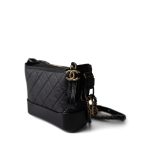 Black Aged Calfskin Quilted Gabrielle Hobo Bag Small Mixed Hardware - Image 2