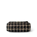 Black Beige Tweed Quilted 19 Flap Small Aged Gold Hardware - Image 7