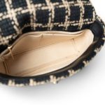 Black Beige Tweed Quilted 19 Flap Small Aged Gold Hardware - Image 9