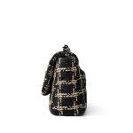 Black Beige Tweed Quilted 19 Flap Small Aged Gold Hardware - Image 4