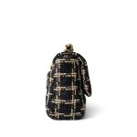 Black Beige Tweed Quilted 19 Flap Small Aged Gold Hardware - Image 8
