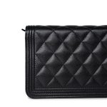 Black Caviar Quilted Boy Wallet on Chain (WOC) Antique Gold Hardware - Image 5