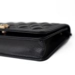 Black Caviar Quilted Boy Wallet on Chain (WOC) Antique Gold Hardware - Image 12
