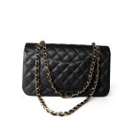 Black Caviar Quilted Classic Flap Medium Gold Hardware - Image 5