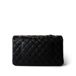 Black Caviar Quilted Classic Flap Medium Gold Hardware - Image 4
