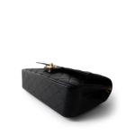 Black Caviar Quilted Classic Flap Medium Gold Hardware - Image 6
