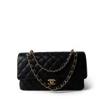 Black Caviar Quilted Classic Flap Medium Gold Hardware - Image 10