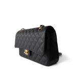 Black Caviar Quilted Classic Flap Medium Gold Hardware - Image 3