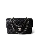 Black Caviar Quilted Classic Flap Small Silver Hardware - Image 2
