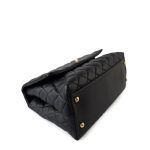 Black Caviar Quilted Coco Handle Medium Antique Gold Hardware - Image 4