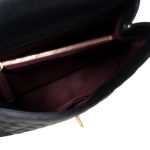 Black Caviar Quilted Coco Handle Medium Antique Gold Hardware - Image 8