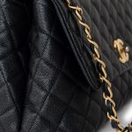 Black Caviar Quilted Coco Handle Medium Antique Gold Hardware - Image 18