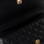 Black Caviar Quilted Coco Handle Medium Antique Gold Hardware - Image 19