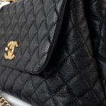 Black Caviar Quilted Coco Handle Medium Antique Gold Hardware - Image 20