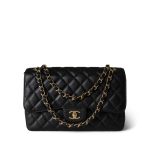 Black Caviar Quilted Jumbo Classic Flap Gold Hardware - Image 8