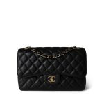 Black Caviar Quilted Jumbo Classic Flap Gold Hardware