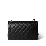 Black Caviar Quilted Jumbo Classic Flap Silver Hardware - Image 4