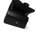 Black Caviar Quilted Jumbo Classic Flap Silver Hardware - Image 10