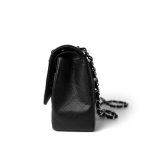 Black Caviar Quilted Jumbo Classic Flap Silver Hardware - Image 3