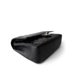 Black Caviar Quilted Medium Classic Flap Silver Hardware - Image 8