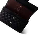 Black Caviar Quilted Medium Classic Flap Silver Hardware - Image 12