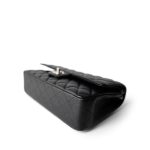 Black Caviar Quilted Medium Classic Flap Silver Hardware - Image 3