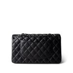Black Caviar Quilted Medium Classic Flap Silver Hardware - Image 5