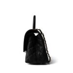 Black Caviar Quilted Mini Coco Handle Light Gold Hardware - Image 3