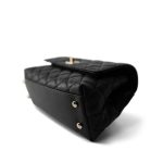 Black Caviar Quilted Mini Coco Handle Light Gold Hardware - Image 8