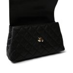 Black Caviar Quilted Mini Coco Handle Light Gold Hardware - Image 12