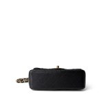 Black Caviar Quilted Mini Rectangular Flap Gold Hardware - Image 5