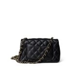 Black Caviar Quilted Mini Rectangular Flap Gold Hardware - Image 6