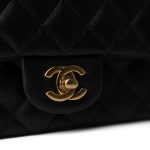 Black Caviar Quilted Mini Rectangular Flap Gold Hardware - Image 10