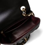 Black Caviar Quilted Mini Rectangular Flap Gold Hardware - Image 9