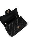 Black Caviar Quilted Mini Rectangular Flap Gold Hardware - Image 2