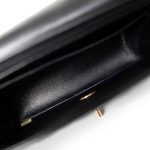 Black Caviar Quilted Mini Rectangular Flap Light Gold Hardware - Image 9