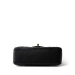 Black Caviar Quilted Mini Rectangular Flap Light Gold Hardware - Image 8
