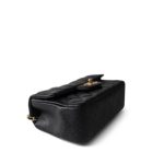 Black Caviar Quilted Mini Top Handle Antique Gold Hardware - Image 10